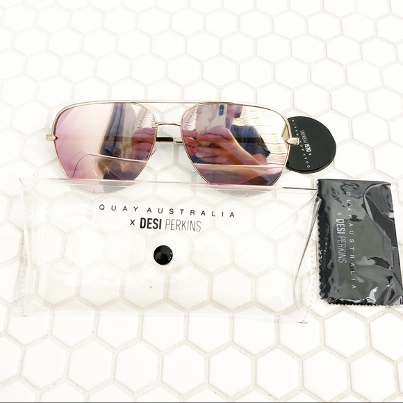 NWT Quay Australia High Key Gold Sunglasses - Picture 4 of 8